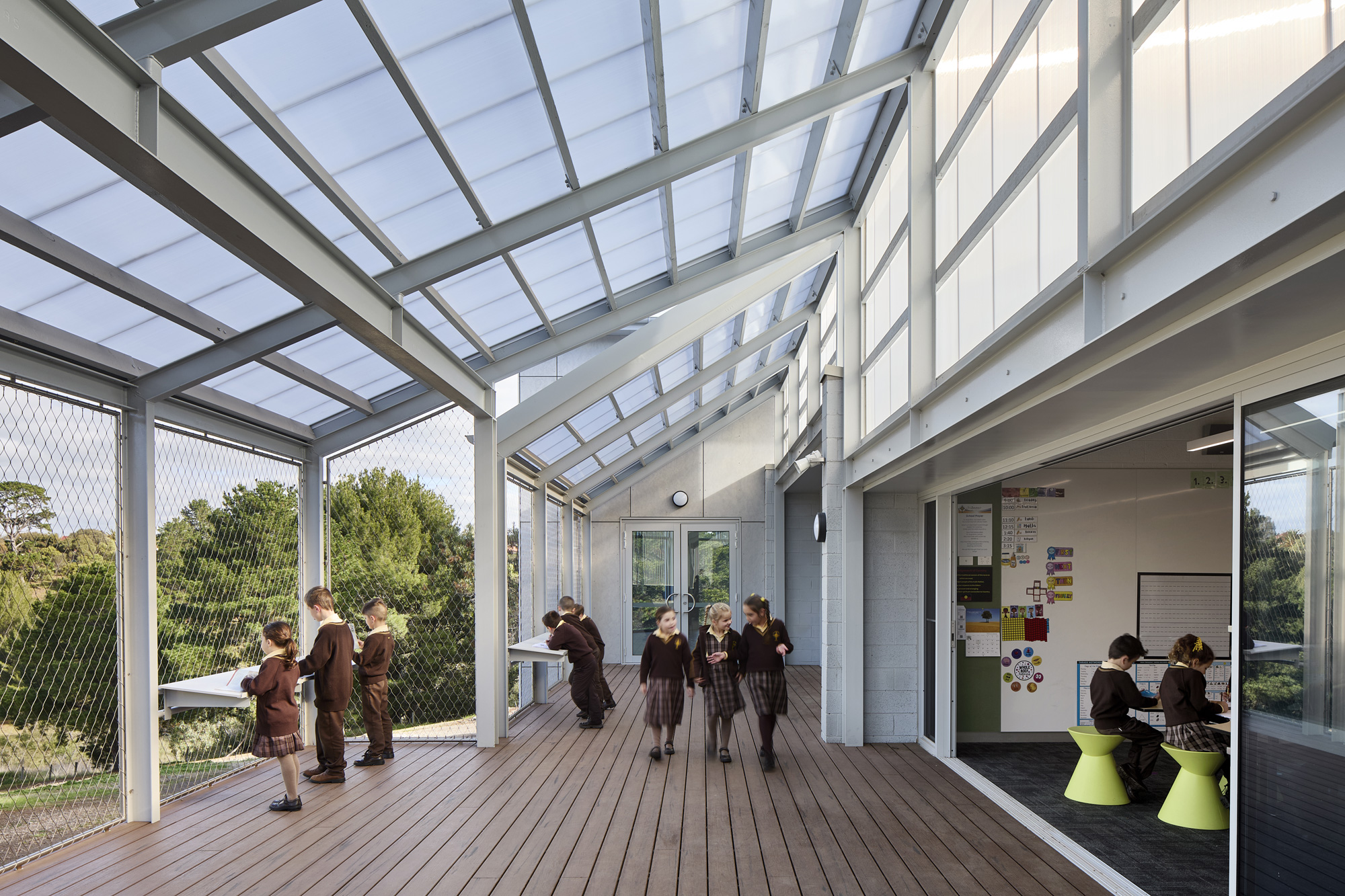 St Augustine's Primary School Indoor Outdoor Learning Deck Contemporary Learning Environment